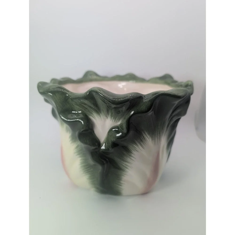 Harry And David Ceramic Cabbage Vase Centerpiece Decor 5x7.5 Inch